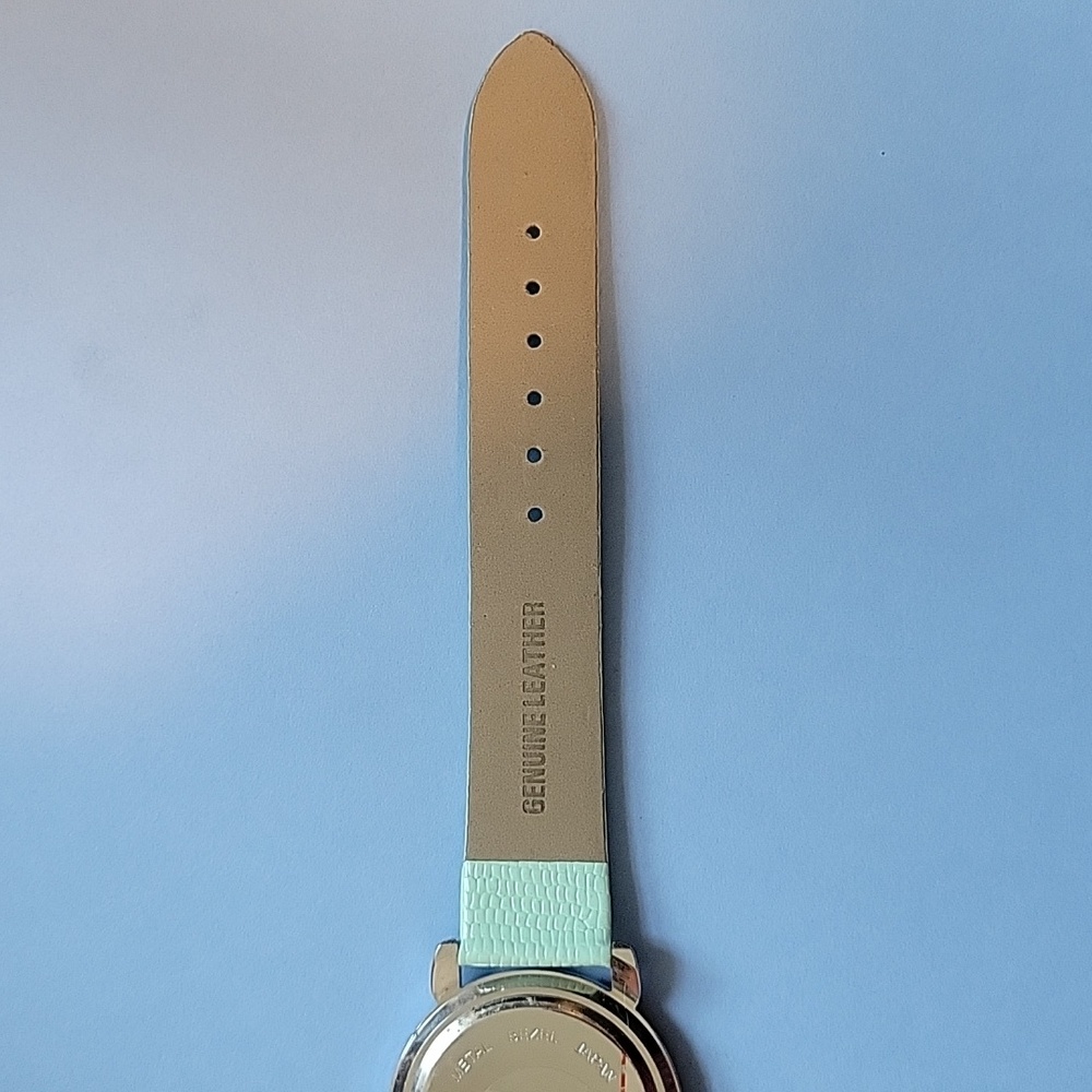 Genevex Women's Quartz Watch Pastel Green Leather Band - Picture 4 of 6